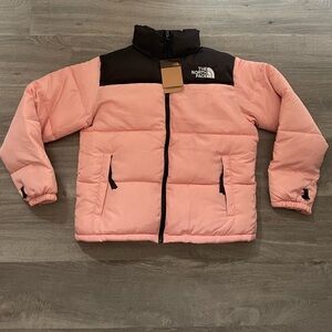 The North Face Pink and Black Puffer Jacket
